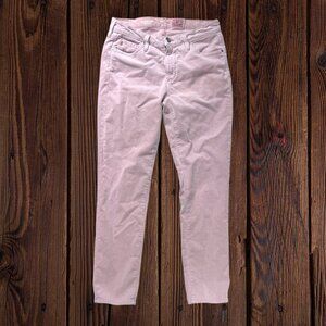 AG Adriano Goldschmied Pink Fine Wale Corduroy Prima Cigarette Ankle Pants 28
